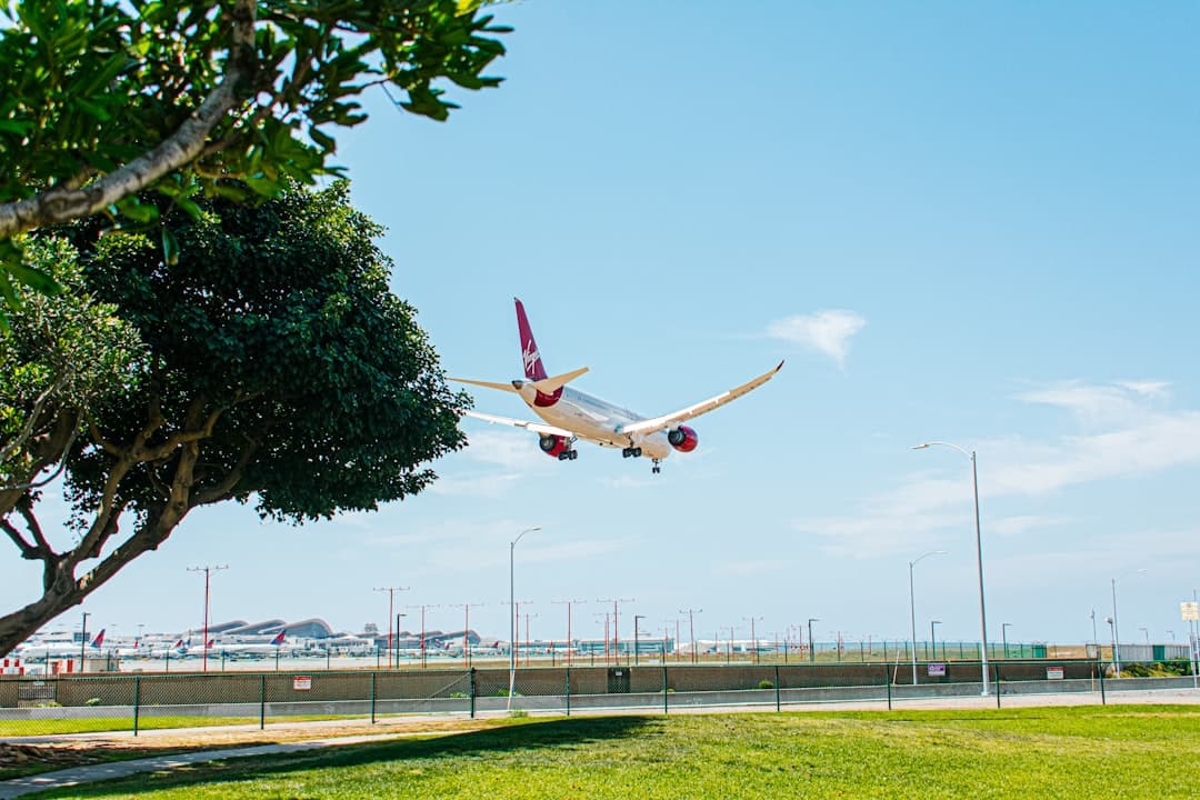 an airplane is flying low over the grass — Photo by Lukas Souza on Unsplash