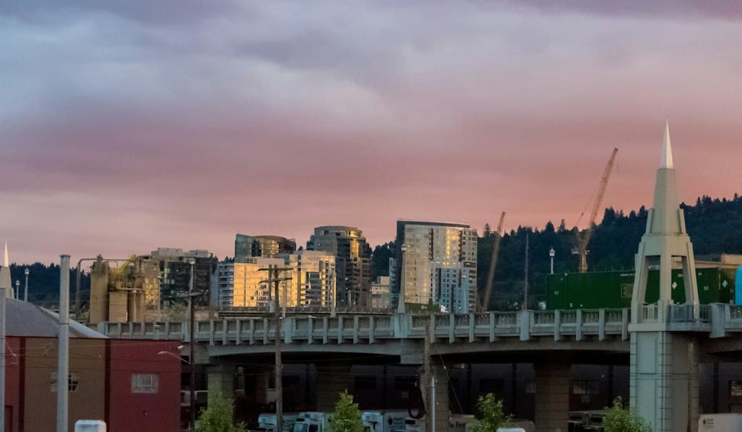 A bridge over a body of water with a city in the background — Photo by fr0ggy5 on Unsplash