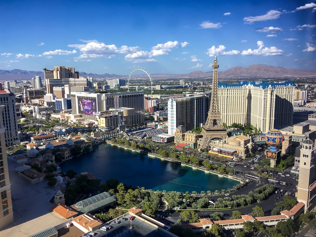 a view of a city with a lake in the middle of it — Photo by Toni Pomar on Unsplash