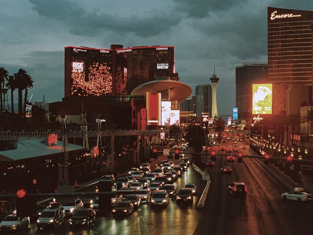 Busy las vegas street with traffic at dusk. — Photo by Mikko Immonen on Unsplash